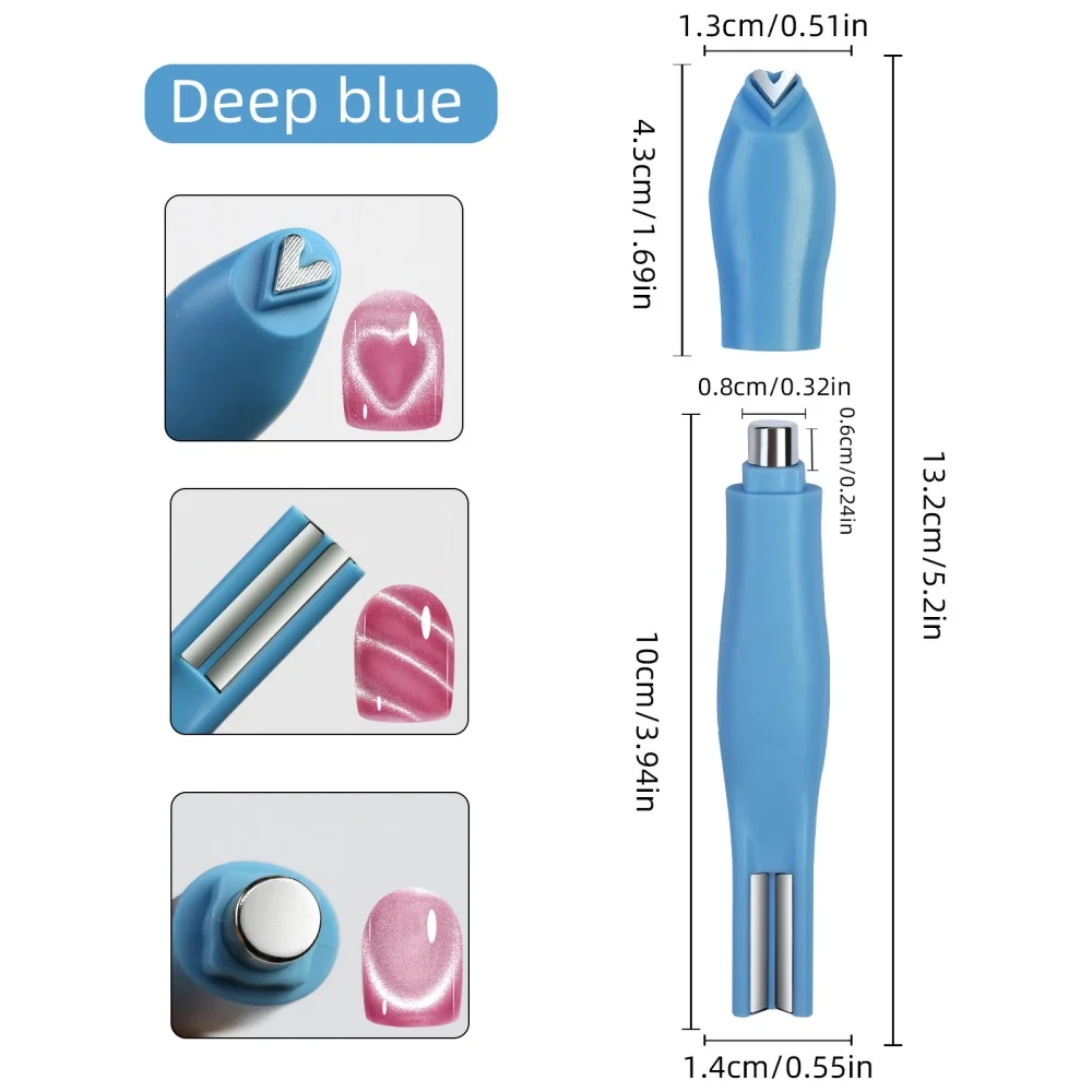 3-in-1 Multifunktionaler magnetischer Katzenaugen-Nagel-Magnetstab, 130 mm, superstarker Gel-Nagellack-Magnetstift, großer Zylinder, magnetisch