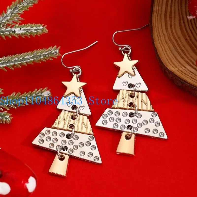 652F Unique Christmas Designs Earrings Alloy Materials for Fashionable Females Ladies