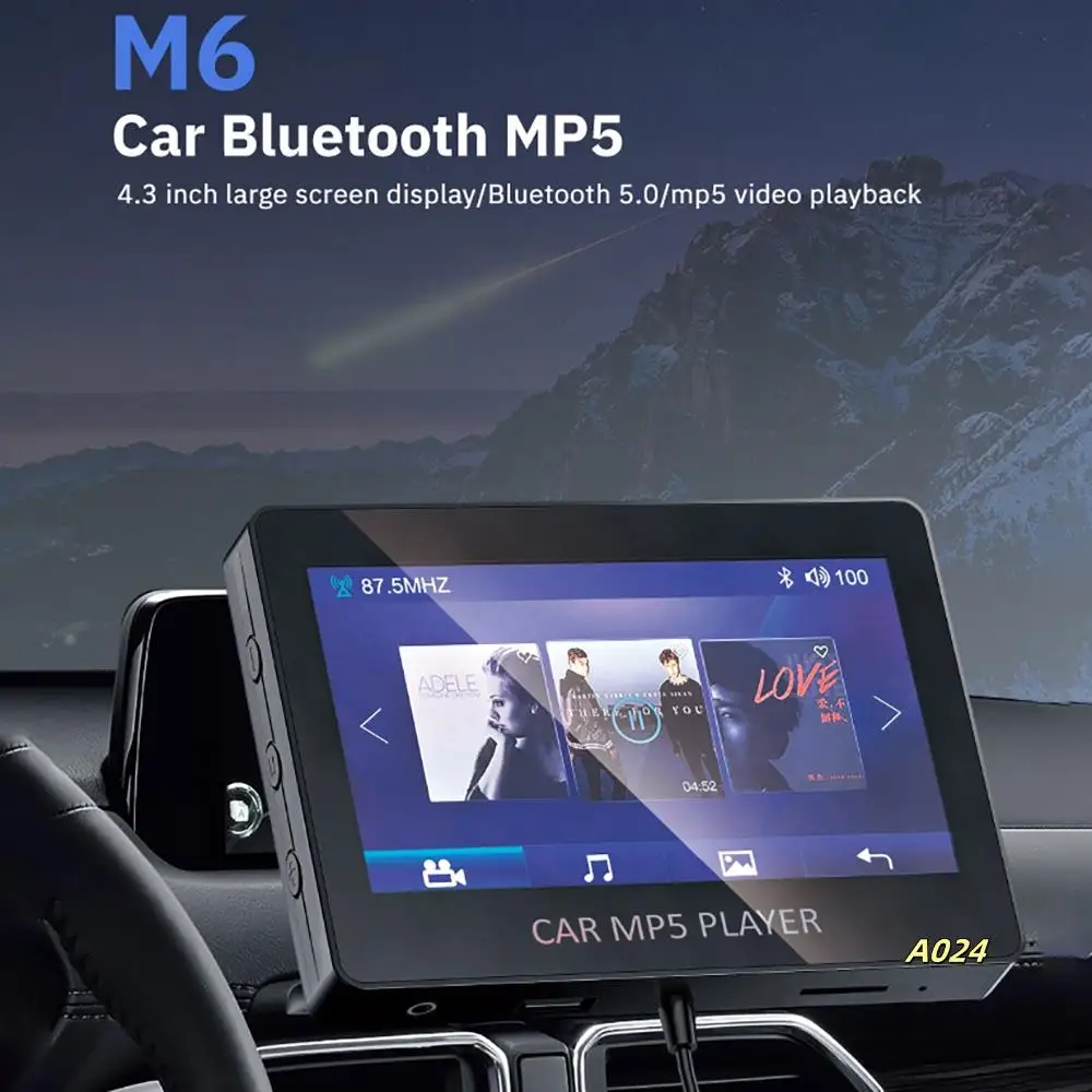 Car MP5 Player Bluetooth 5.0 FM Transmitter Support TF U Disk Music Player Car Player Car Electronic For Cars M6
