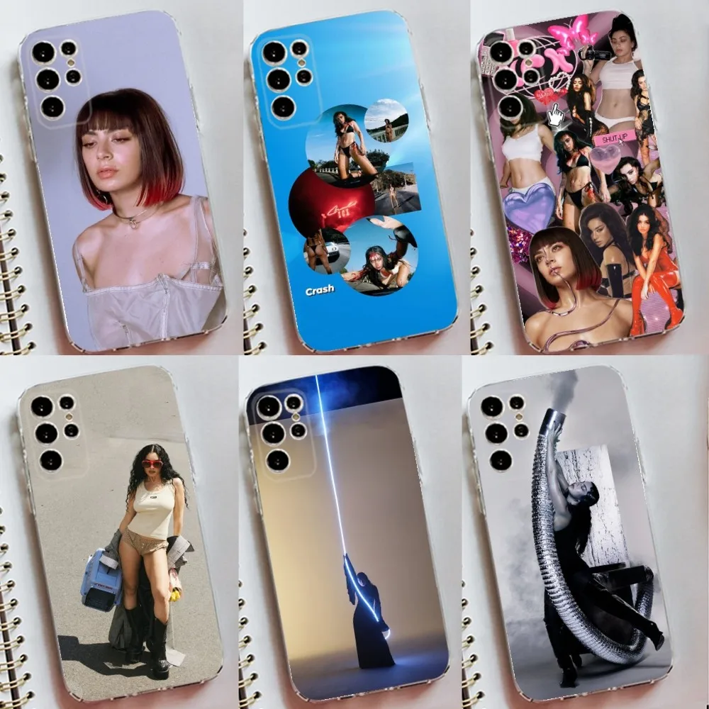 

Singer Charli XCX Phone Case Silicone Case For Samsung S30,S23,S21,S22,S20 Ultra,S20 FE lite,S10,S9,S8 PIus Cover Clear