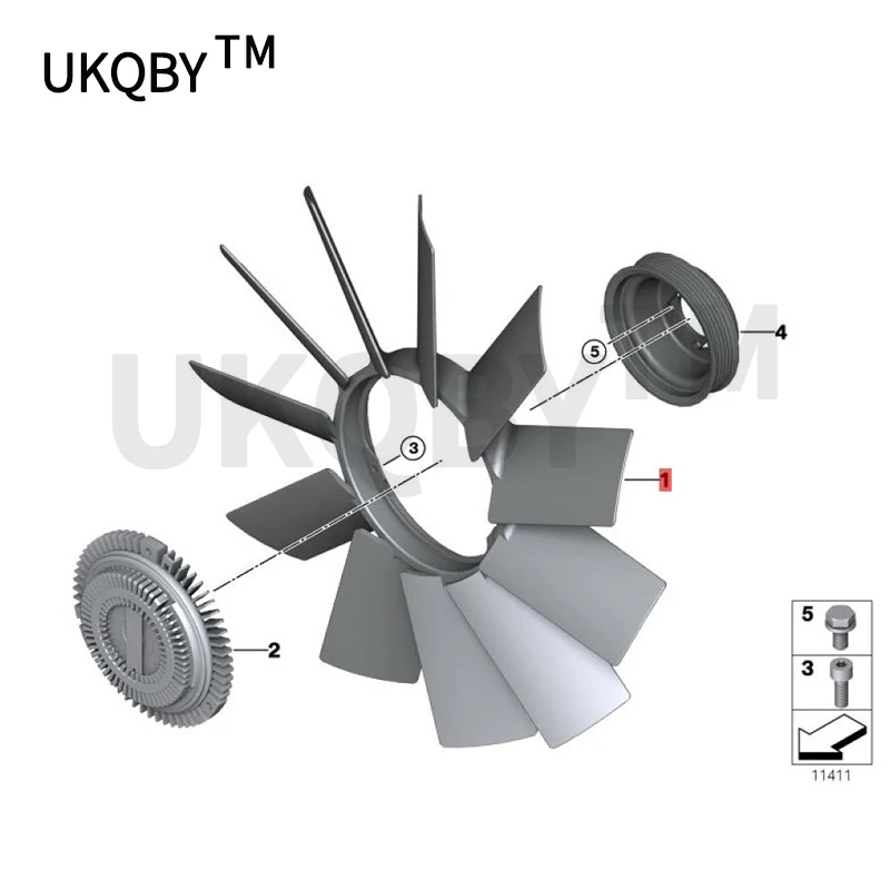 Coupler fan leaf Cooling fan blade Suitable for 3 Series 325b mw330 Fan blades Radiator cooling fan blade Electronic fan blade