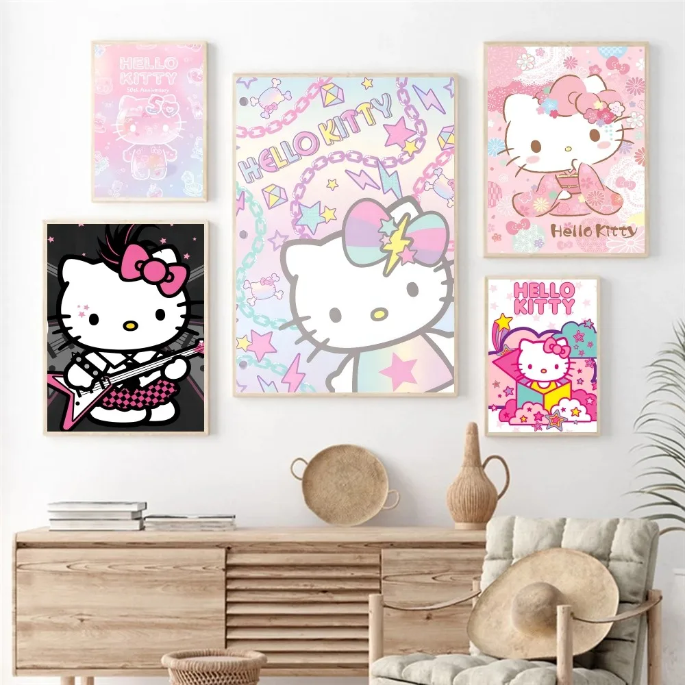 Cartoon H-HelloS K-KittyS Poster Paper Print Home Living Room Bedroom Entrance Bar Cafe Art Painting Decoration