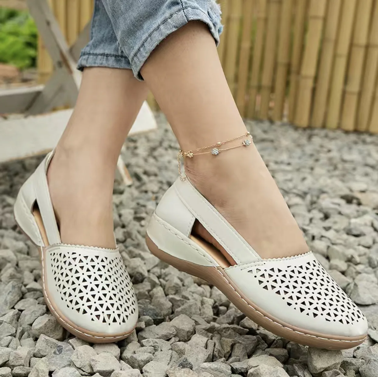 

New 2025 summer wish sandals female Baotou hollow-out large size 43 wedge women's shoes wholesale shose