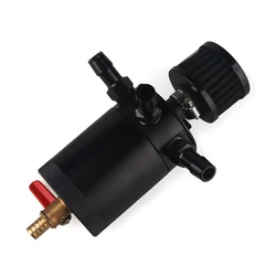 Universal 3-Port/2-Port Compact Baffled Oil Catch Can Tank Oil Catch Can Tank With Breather Filter Engine Mini Oil Separator