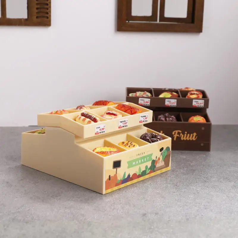 1:12 Puppenhaus Simulation Supermarkt Display Stand Obst Gemüse Rack Modell Puppenhaus Möbel Dekor Puppen Haus Zubehör