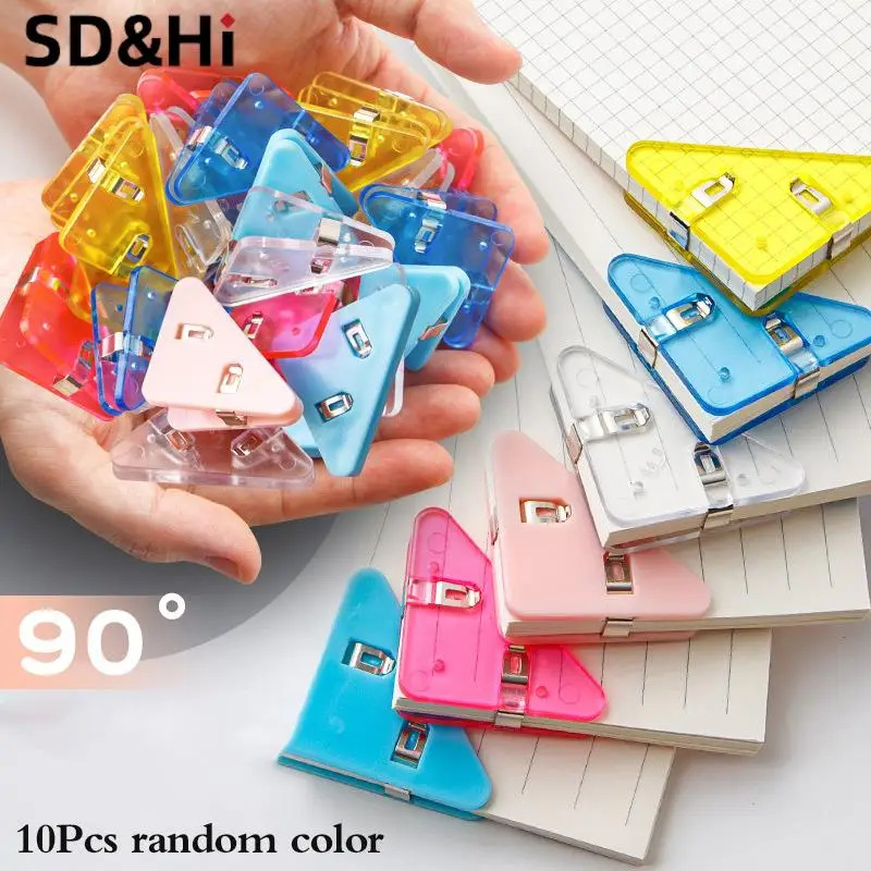 Colorful File Triangle Corner Clips Simple Book Corner Clip Page Holder Paper Clip File Index Photo Clamp Office School
