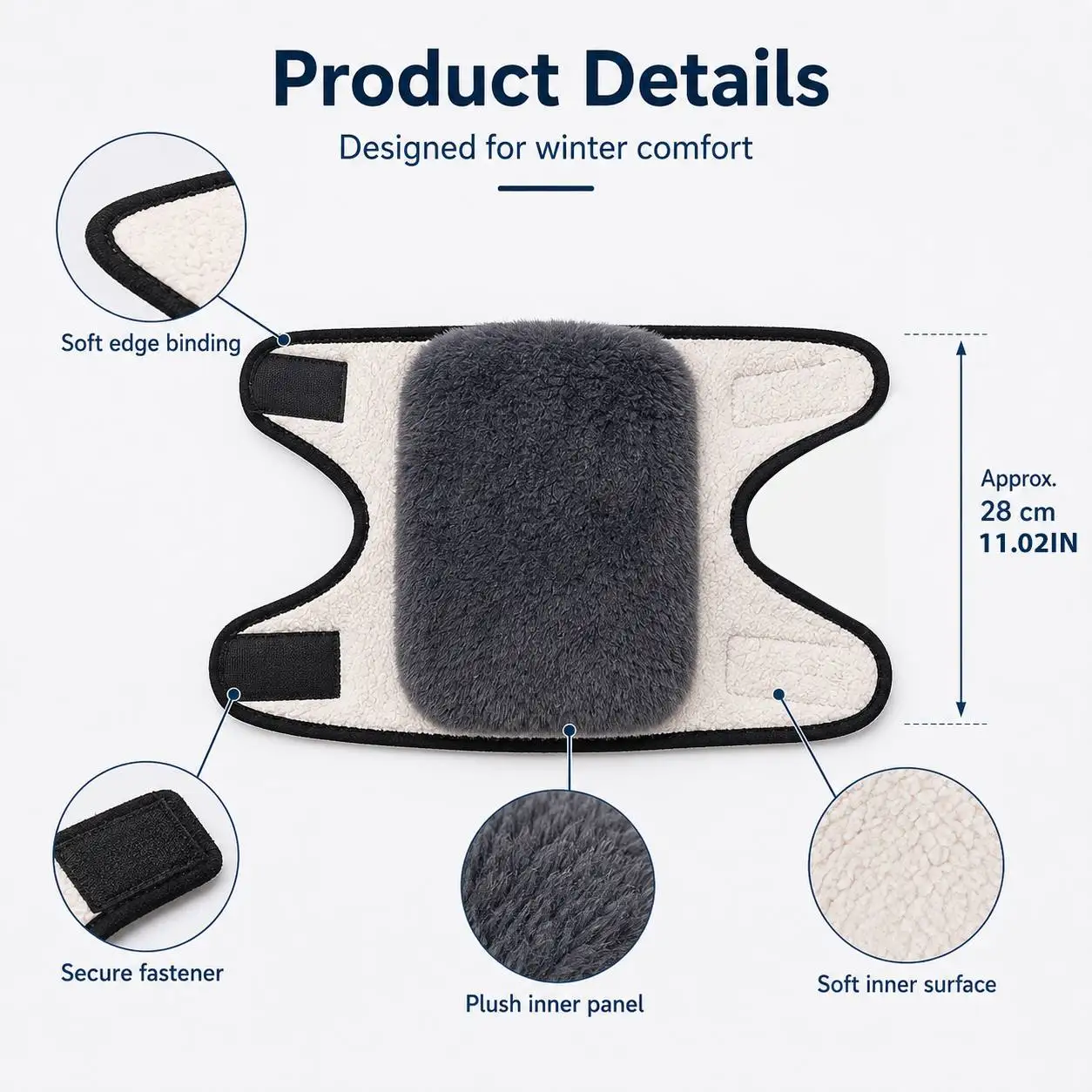 1/2/3PCS Thickened Warm Knee Sleeves Winter Adjustable Cold Proof Daily Use Knee Pads Two Layer Thermal Jogging Knee Protector