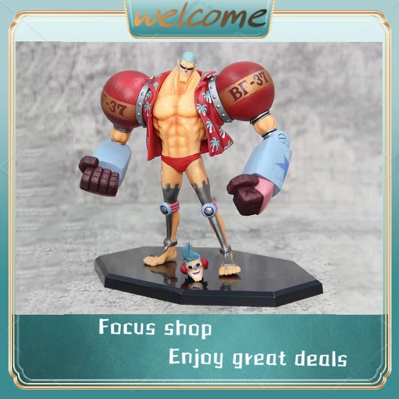 One Piece Anime Figure Gk Franky Fighting Pirates Cutty·Flam 2 Heads Action Figure Statue Decoration Doll Toys Christmas Gifts