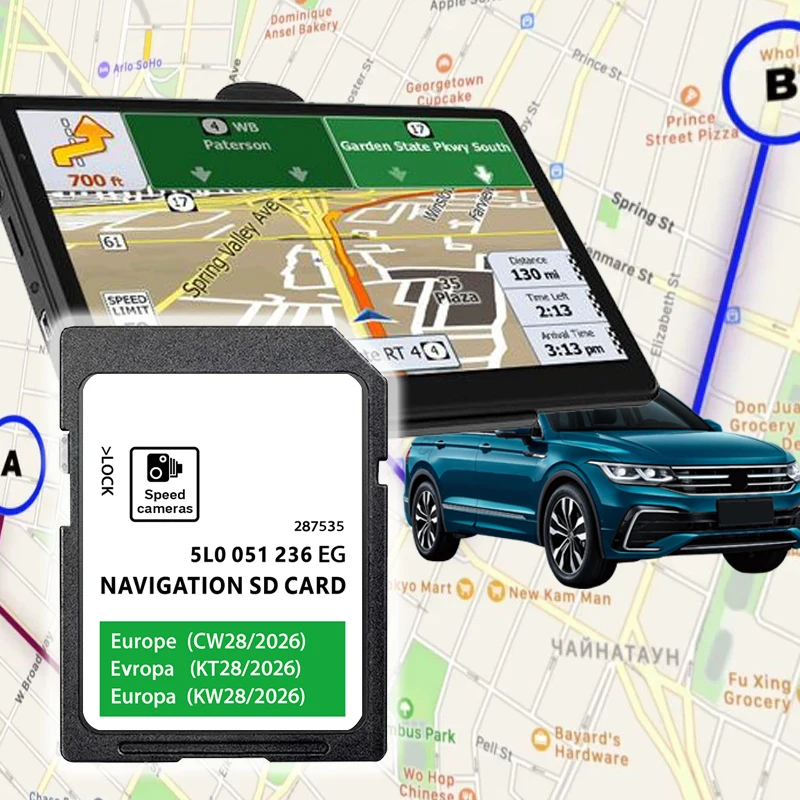 New 2026 for Skoda Octavia Superb Fabia Rapid Yeti Car 32GB MIB2 Amundsen Discover Media Navi SD Card Update Europe UK Map