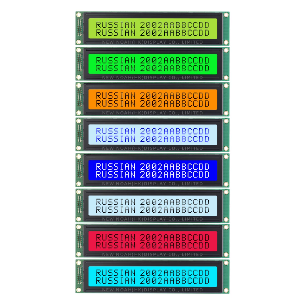 Russian Green Light Black Letters 2002K-1 Liquid Crystal Display 02X20 LCD 180*40MM ST7066U Large Screen Source Manufacturer