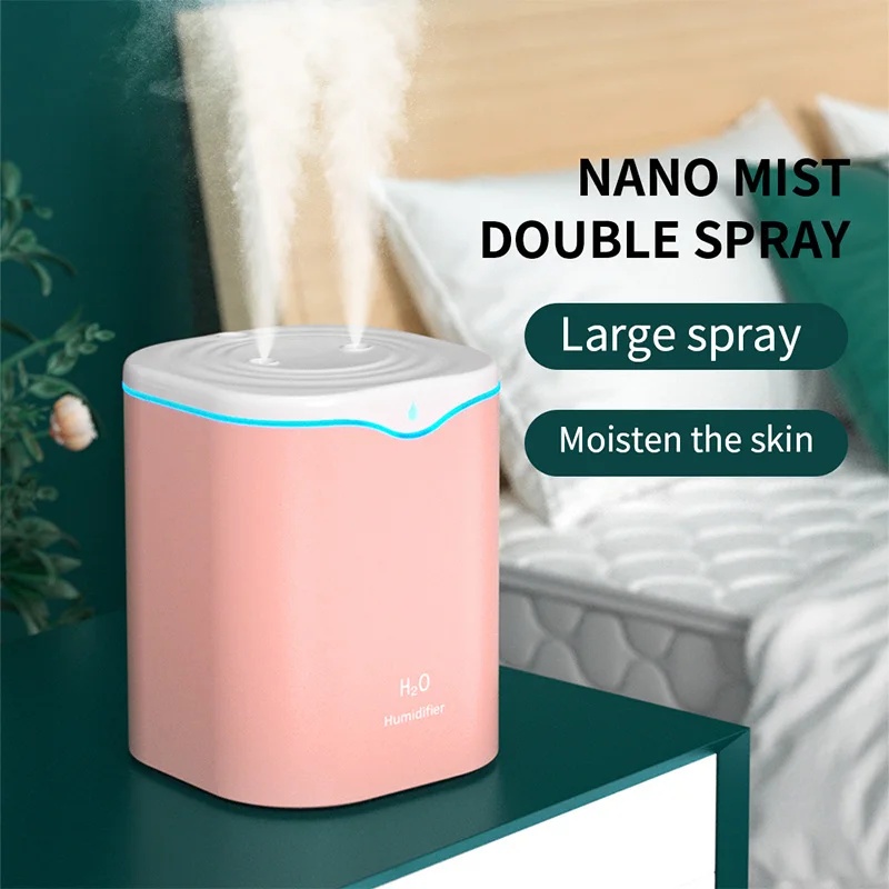 270ML 공기 가습기, USB 충전식, 800mAh 가정용 수화 가습기, 컬러 LED 조명, 안개 메이커, 꽃 가습기