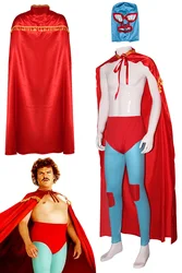 Fantasia Wrestler Nacho Cosplay Mask Cloak 2006 Movie Nacho Libre Disfraz Costume Men Fantasy Halloween Carnival Party Clothes