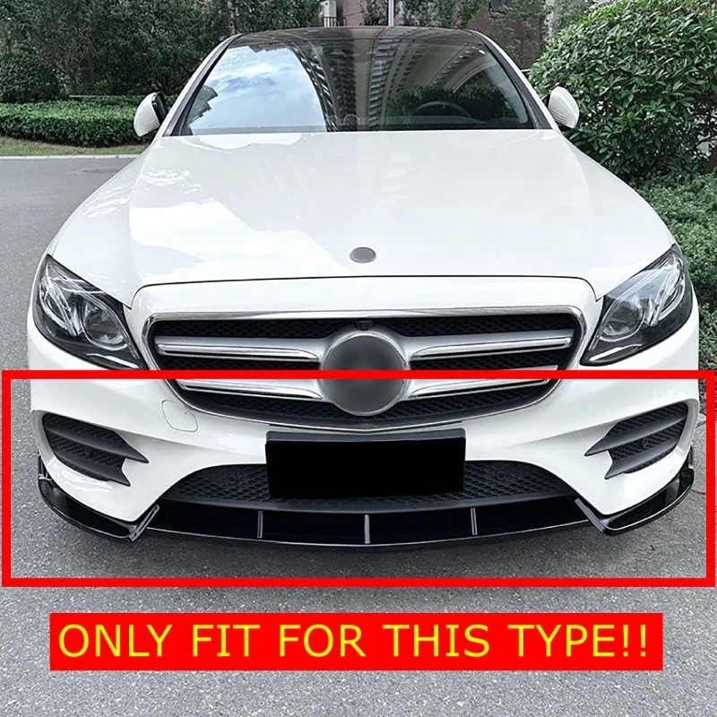 

Front Bumper Lip Spoiler Splitter Diffuser For Mercedes-Benz E-Class W213 E260 E300 E43 AMG 2016-2020 Body Kit Tuning Protector