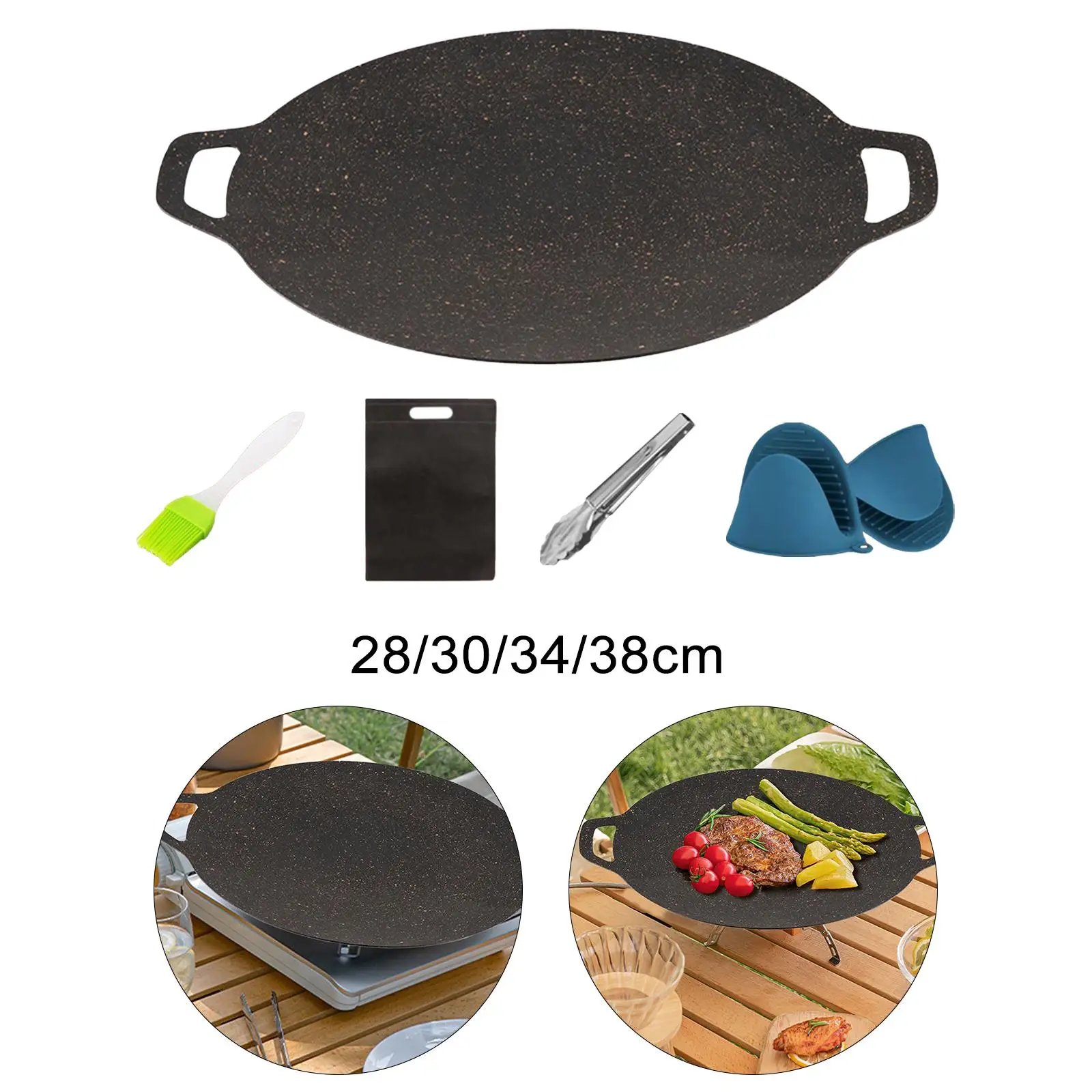 BBQ Barbecue Griddle Utensils Durable Irons for Outdoor & Indoor Fishing Beach