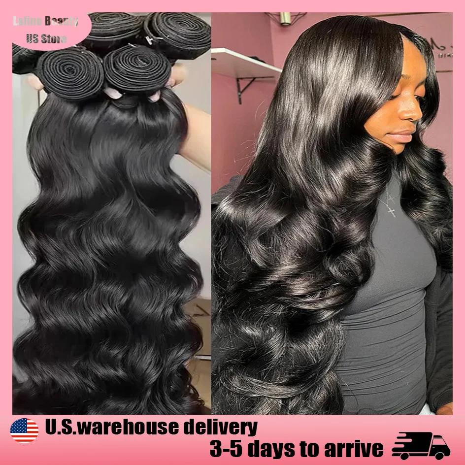 

Lafino 16-дюймовые пучки необработанных волос Свободные объемные волны Объемные волны Пучки человеческих волос Натуральный черный парик Человеческие волосы Бразильские для женщин