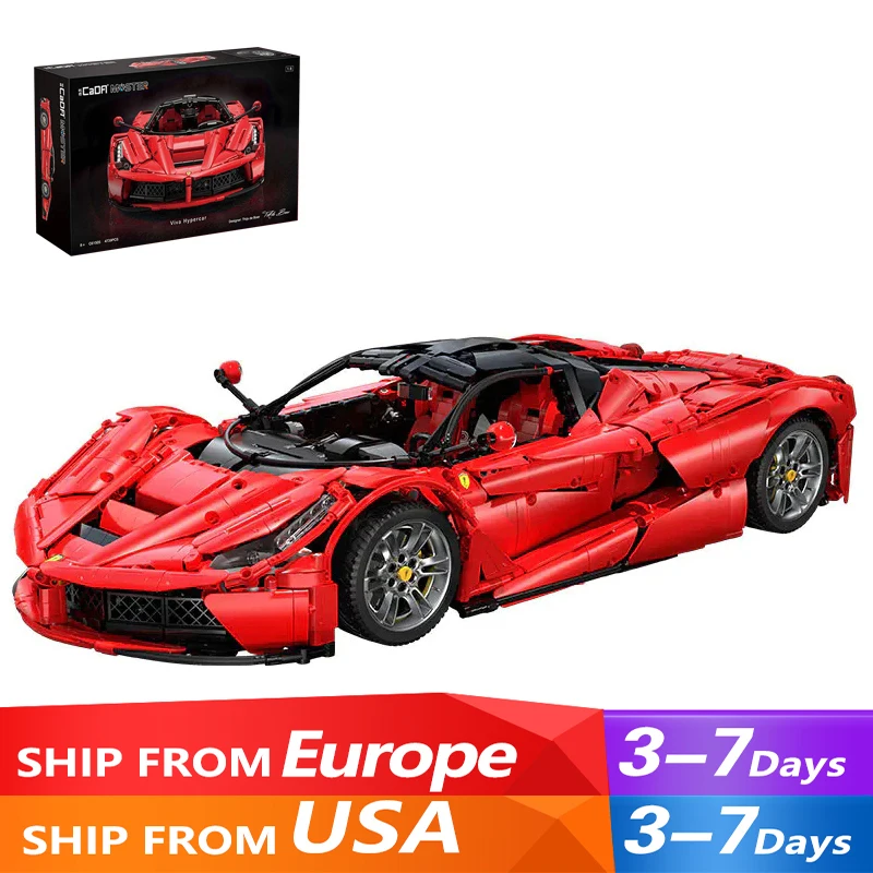 

Technical MOC Cada C61505 Laferrari Viva Hypercar Red Racing Car Sportscar Model 4739PCS Building Blocks Brick Puzzle Toys Gift