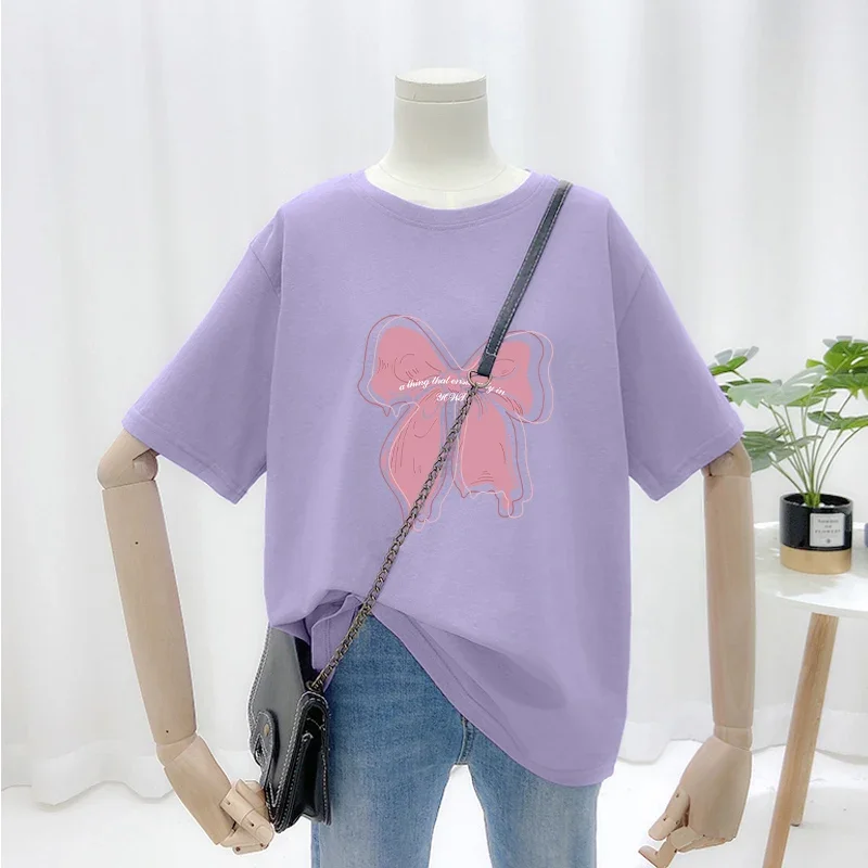 EBAIHUI 100% Cotton L-6XL T Shirt Plus Size Tshirt Short Sleeve Women Top Summer Butterfly Print Couple O Neck Oversize T Shirts