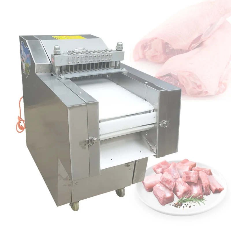 110V 220V 380V Automatic Dicing Machine For Ribs Pig Feet Chicken Duck Fish Dicing Slicing Meat Cutting Machine 3000W