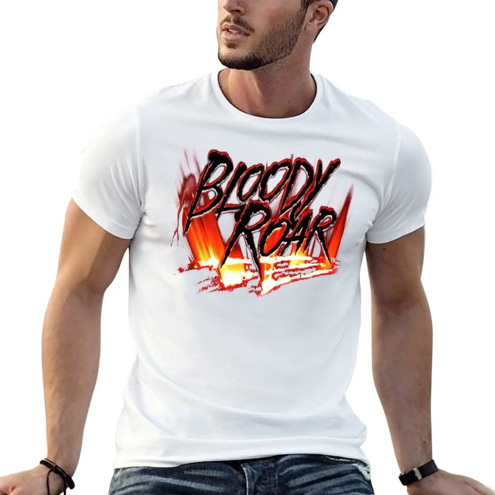 

Футболка Bloody Roar Title, мужская футболка, дизайнерская хлопковая футболка, футболка из 100%