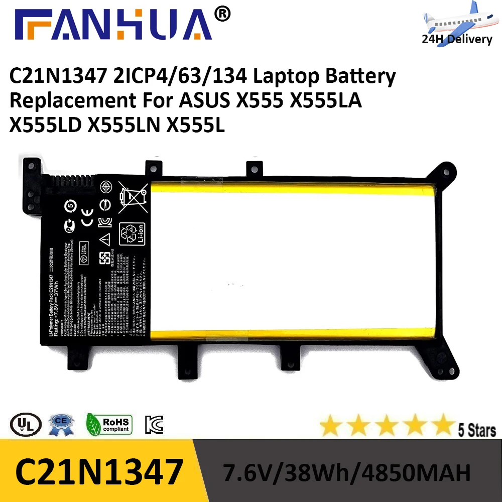 Baterai Laptop baru C21N1347 untuk Asus X555 X555LA X555LD X555LN A555L K555L Y583LD W519LD K555LD K555LA R556L VM590L seri