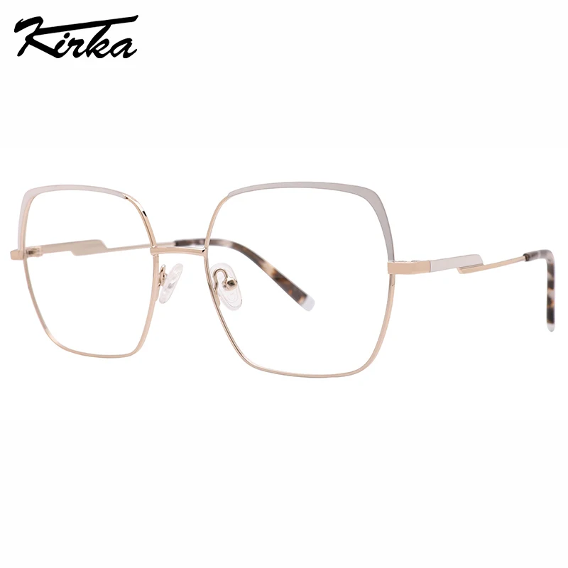 

Kirka Optical Woman Square Shine Colors Metal Special Painting Frames Female Prescription Lenses Metal Eyeglasses MW3088