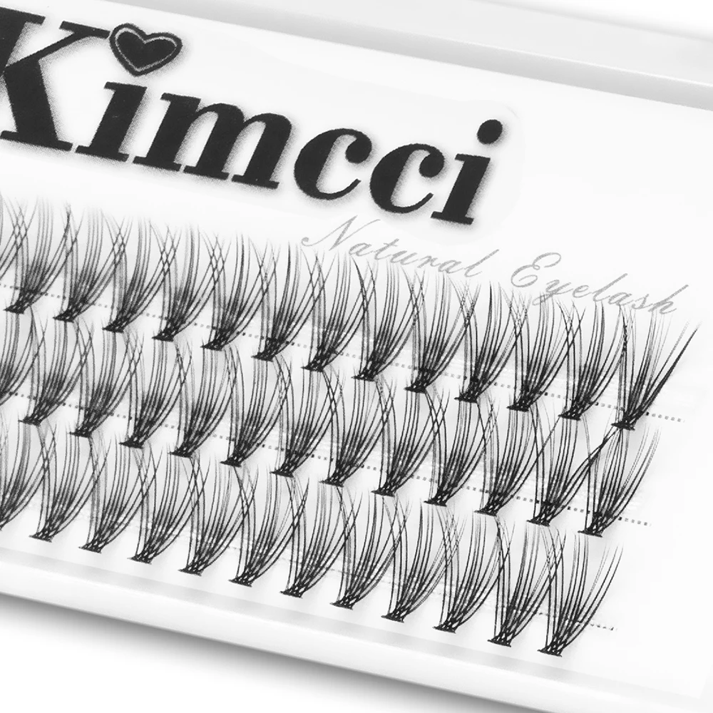 Kimcci 60 bundles / Case Natural False Eyelashes Extension Makeup 20P 3D Russian Individual Eyelashes Extension Mink Eyelashes