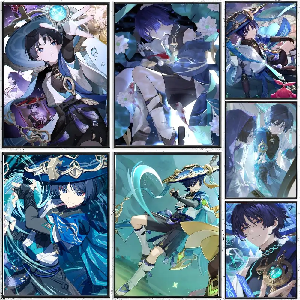 game character G-Genshin Impact-Wanderer Poster Modern Indoor Wall Decor & Aesthetic Home Space Design