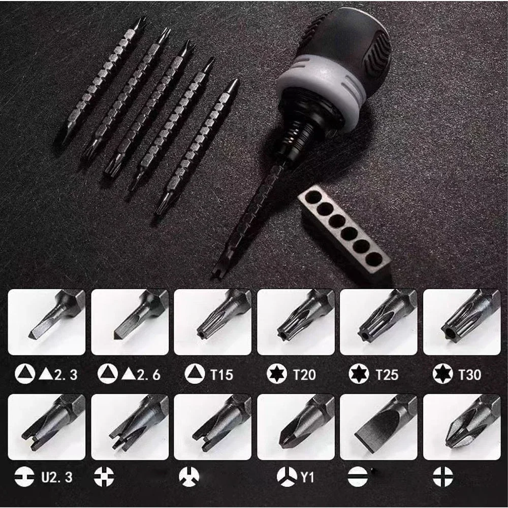 Krachtige Telescopic Labor-Saving Screwdriver Magnetic Dual-purpose Batch Head Mini Ratchet Screwdriver Set Hand Tool