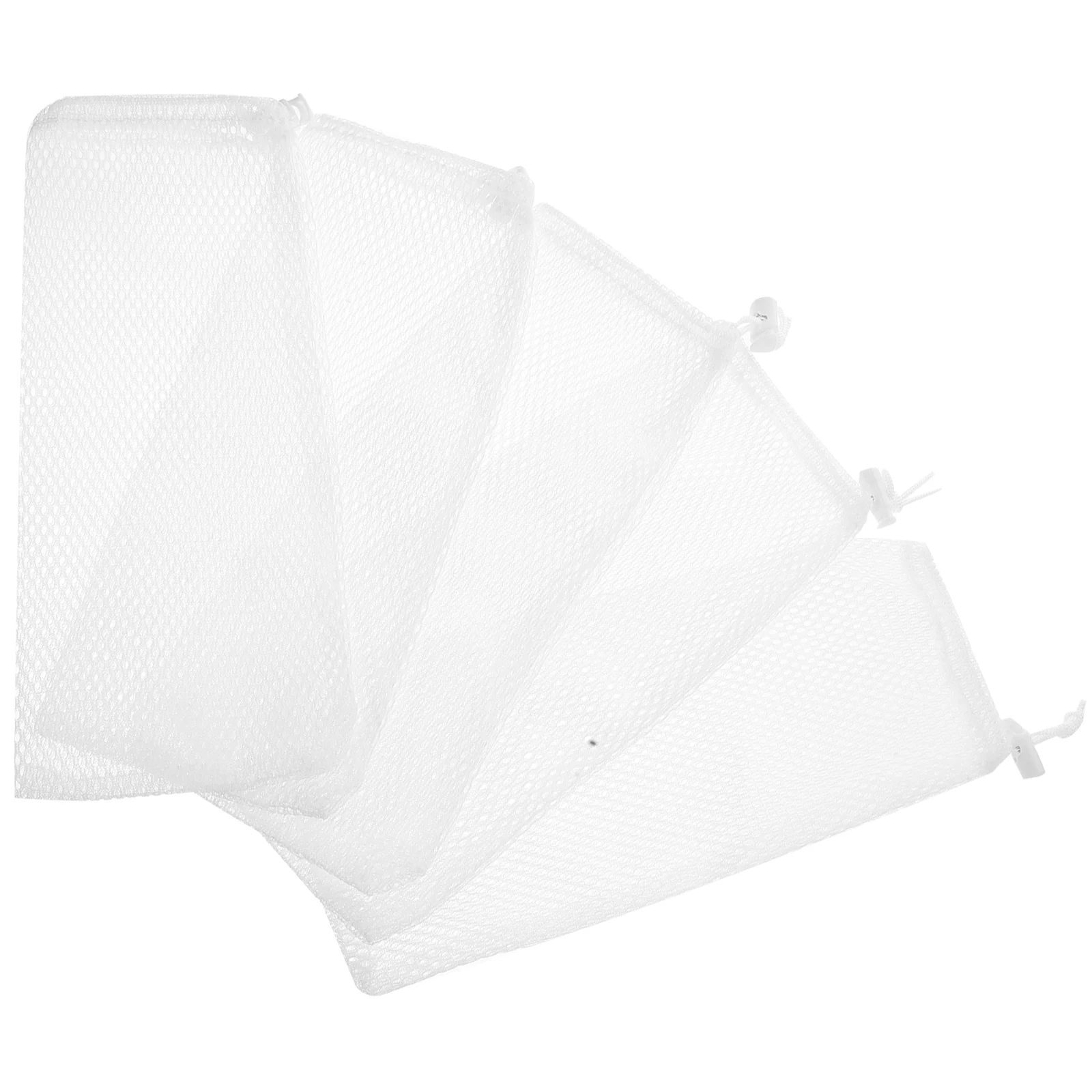 

5pcs Bird Feeder Mesh Bag 12x28cm Drawstring Hanging Polyester Pouch Wild Birds Food Sock Feeder Reusable Garden Yard Pet