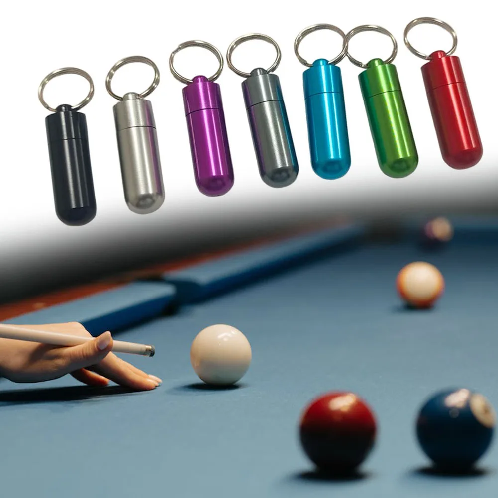 Pool Cue Tip Tool Aluminum Alloy Construction Anodized for Durability and Cleaning With Keychain for Snooker Billiards Use