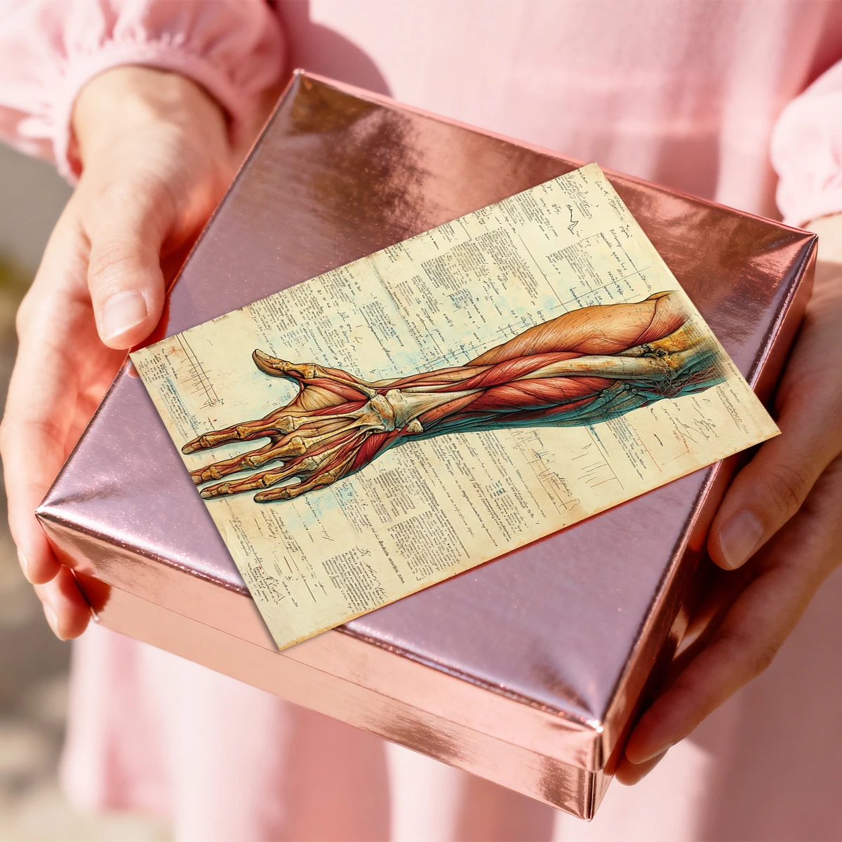 20 Stück Vintage-Anatomie-Postkarten, Illustrationsdesign des menschlichen Körpers (Schädel, Gehirn, Muskeln, Organe), Wanddekoration für Wohnheim und Büro, Geschenkkarte – Detail 6