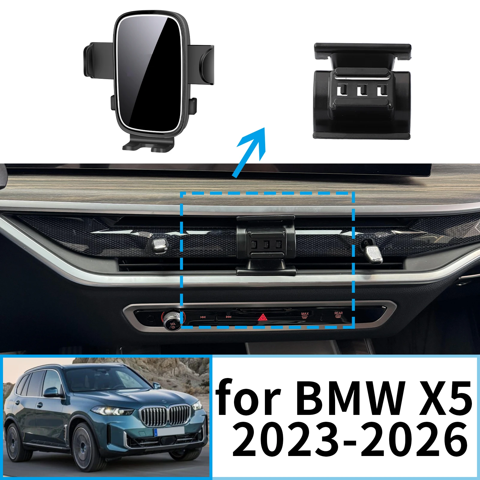 

fit for BMW X5 2023 2024 2025 2026 Stable Clip-On Phone Holder​​ Mount Screen Base No Vibration​ accessoires