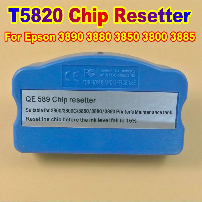 

T5820 Maintenance Tank Ink Box Chip Resetter Kit Reset For Epson 3890 3880 3850 3800 3885 Printer Waste Ink Tank Resetter Tool