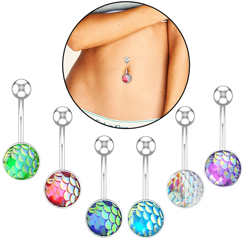 3-6PCS/Lot Surgical Steel Crystal Belly Button Piercing Set 14G Snake Pearl Heart Belly Piercing Nombril Umbigo Bulk Navel Rings