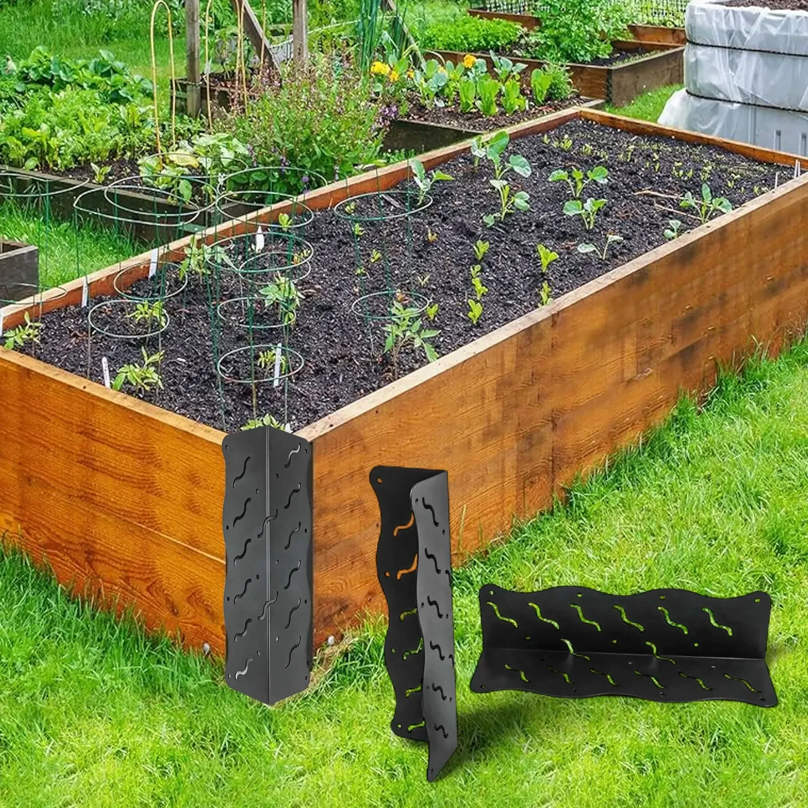 

Кронштейны для сборки мебели и садовых грядок, 11x3x3, для проектов DIY, угловые, для легкой сборки