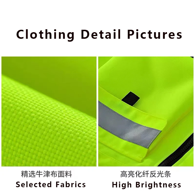 High Visibility Safety Reflective Vest Large Pocket Breathable Motorcycle Safety Vest Night Reflective Cycling Clothing