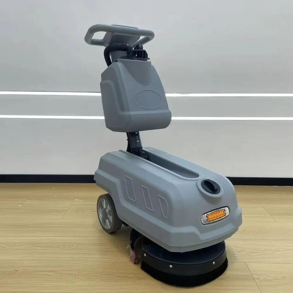 Portable Floor Scrubber, Grey Electric Floor Washer, Home Supermarket Warehouse Cleaning Machine, Efficient Wash Tool