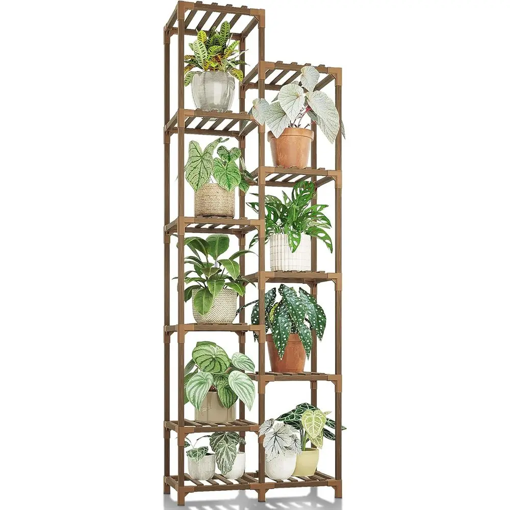 

Plant Stand Indoor Outdoor 11 Tier Tall Large Wood Plant Shel Multi Tier lower Stands Garden Shelves Wooden Plant Display Holder
