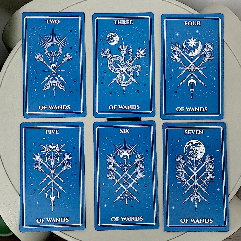 Celestial Tarot Deck: Minimalistischer Line-Art-Stil 10,3 x 6 cm, Rider Waite Smith (RWS) basierendes 78-Karten-Deck