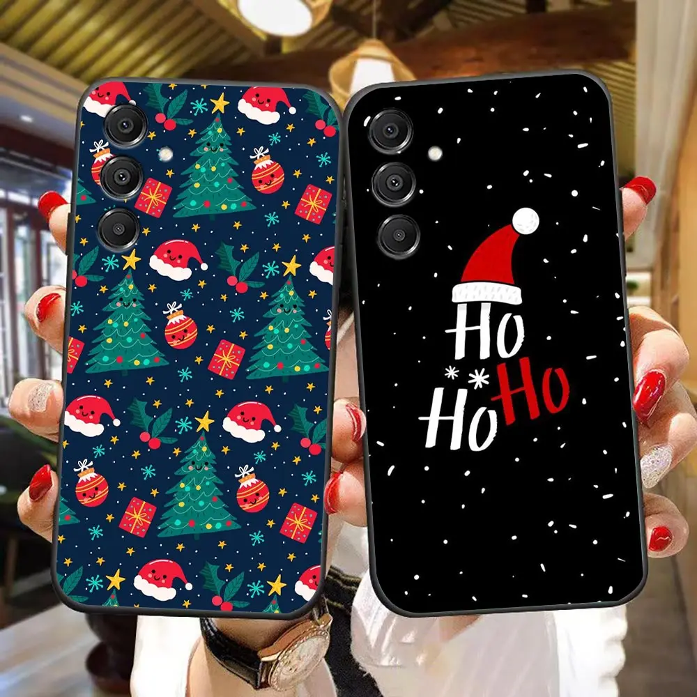 Santa Merry Christmas Hat Cover Phone Case For Samsung A16 A17 A22 A23 A26 A27 A32 A33 A36 A42 A51 A52 A54 A55 A56 A57 A72 Shell