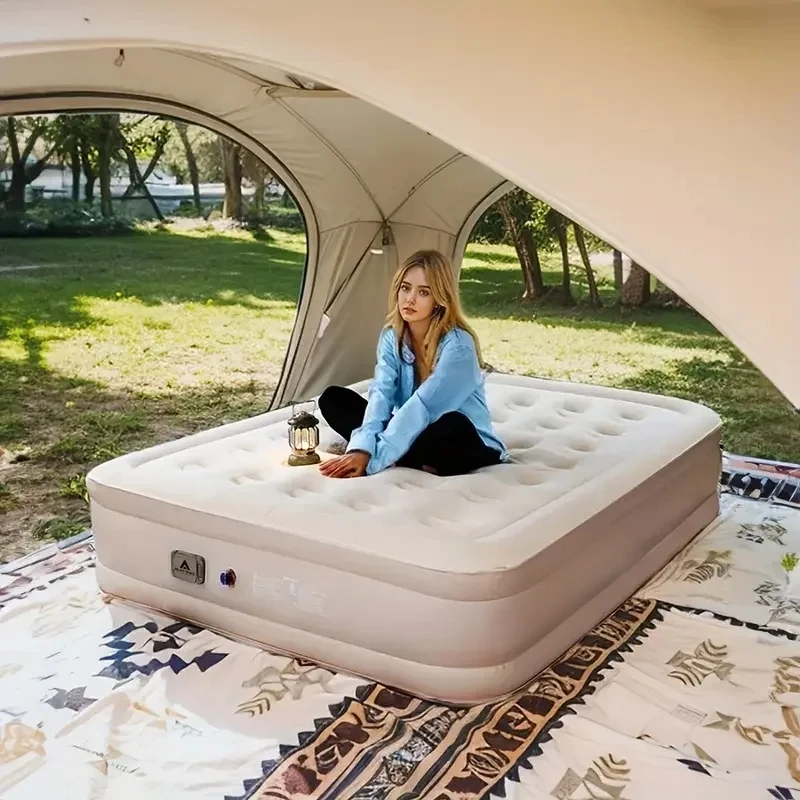 Luxury Camping Bed Mat Built-in Pump Thicken Mat Interior Air Mattress Glamping Mats PVC Inflatable Tent Sleeping Mattress