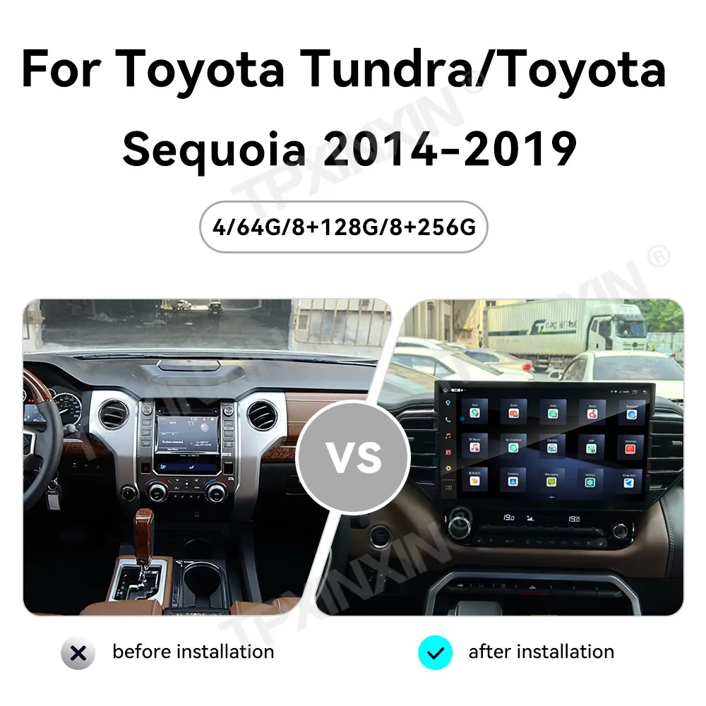 For Toyota Tundra Sequoia 2014 - 2024 Android Car Radio Multimedia Video Player Wireless Carplay Autoradio Stereo GPS Navi BT 4G