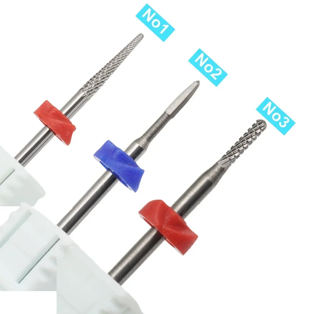 1Pcs Tungsten steel Cuticle Carbide Cuticle Clean Nail Bit Cone Nail Drill Bits Electric Grinding Burr Manicure Drills Nails Acc