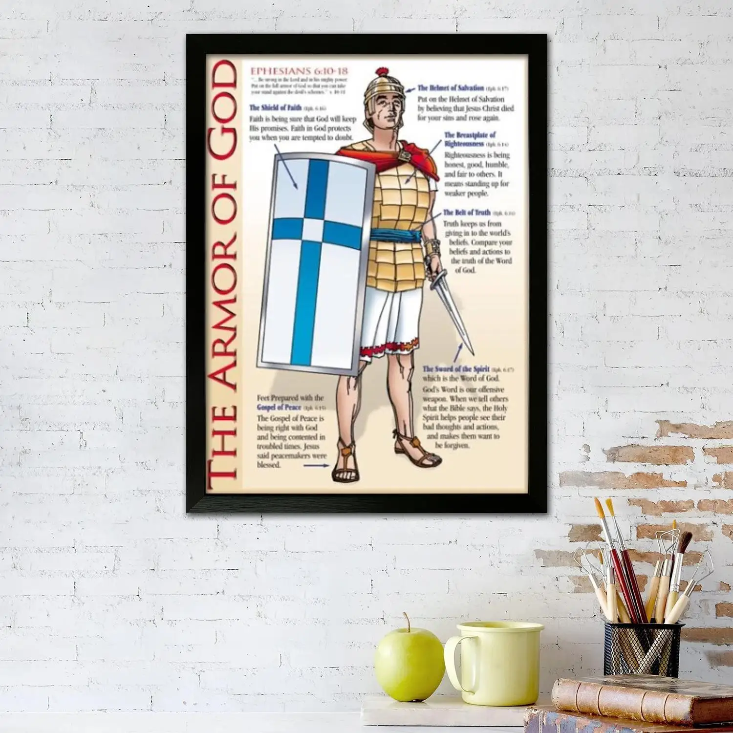 Armor of God Canvas Art Poster, Wall Art Picture Print, Modern Family Bedroom Decor Posters,Decorative painting