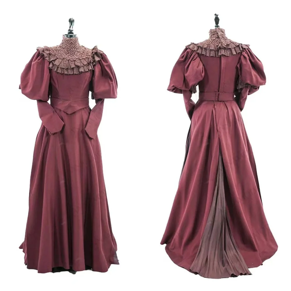 1890's Day  Victorian Gothic Steampunk Ball Gown Civil War Southern Belle Dress Afternoon  Elegant Ladies Travel Dress