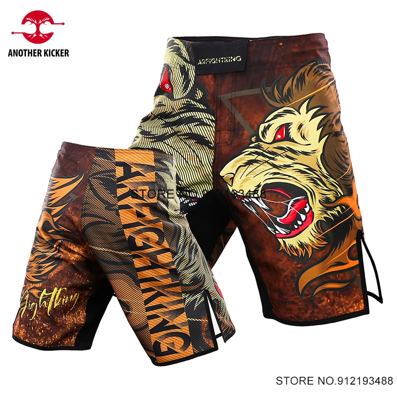 

MMA Grappling Shorts Lion Sublimated No Gi BJJ Boxing Mixed Martial Arts Gear Gym Athletic Sparring Cage Fight Kickboxing Shorts