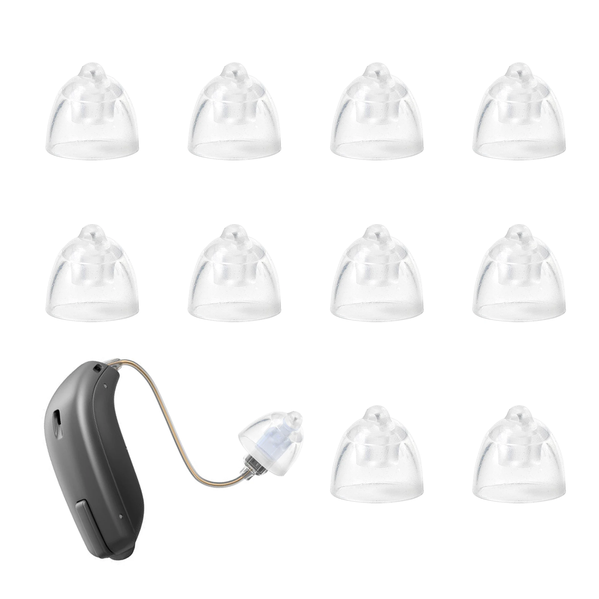 10 Peças - Domes para Aparelhos Auditivos Oticon, Domes Minifit com Dupla Ventilação (6mm/8mm/10mm/12mm), Domes Universais para Aparelhos Auditivos Oticon