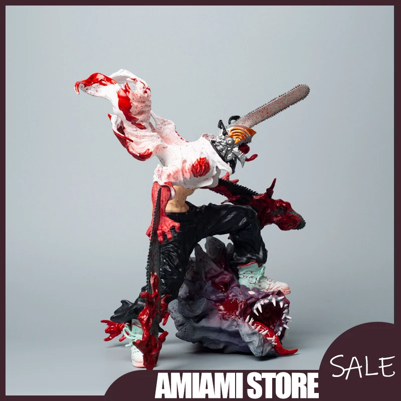 

27cm Denji GK Statue Rage Battle vs Bat Devil Scene Figure Anime Model Room Desktop Decoration Ornament Toys Birthday Gifts