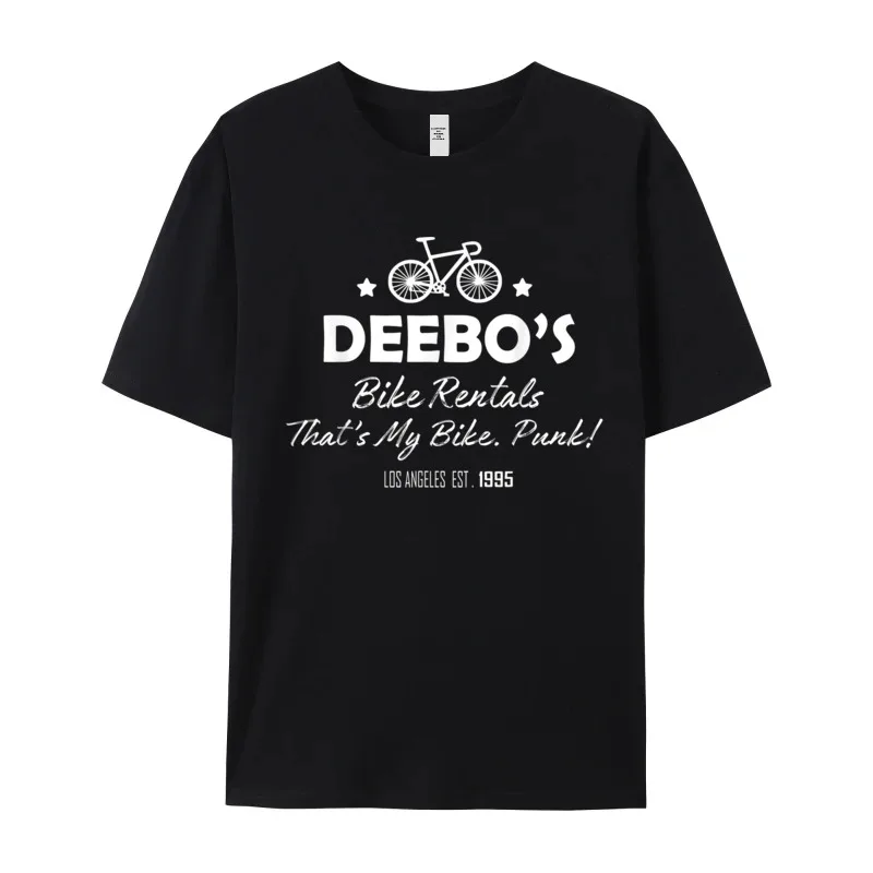 Retro Man Tshirts Crew Neck Short Sleeve Pure Cotton Deebos Bike Rentals Bike Rider Tops & Tees Lose Tee Shirt