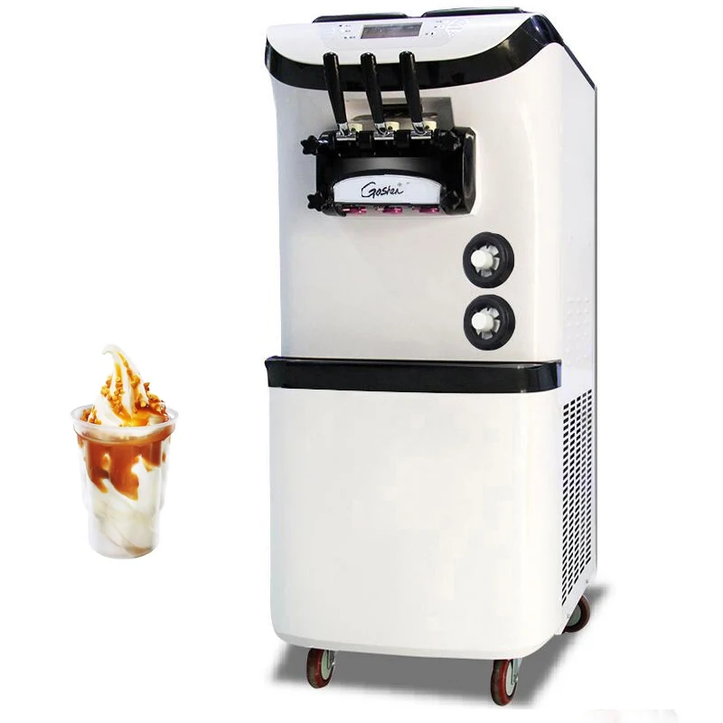 Sweet Cone Ice Cream Machine Stainless Steel Soft Ice Cream Makers 3 Flavors Ice Cream Vending Machine